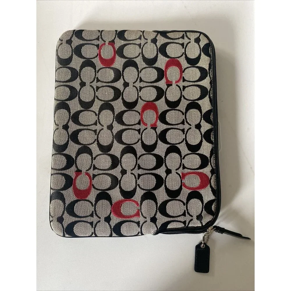 Coach Tablet sleeve LOGO C Pattern Black Pink Padded